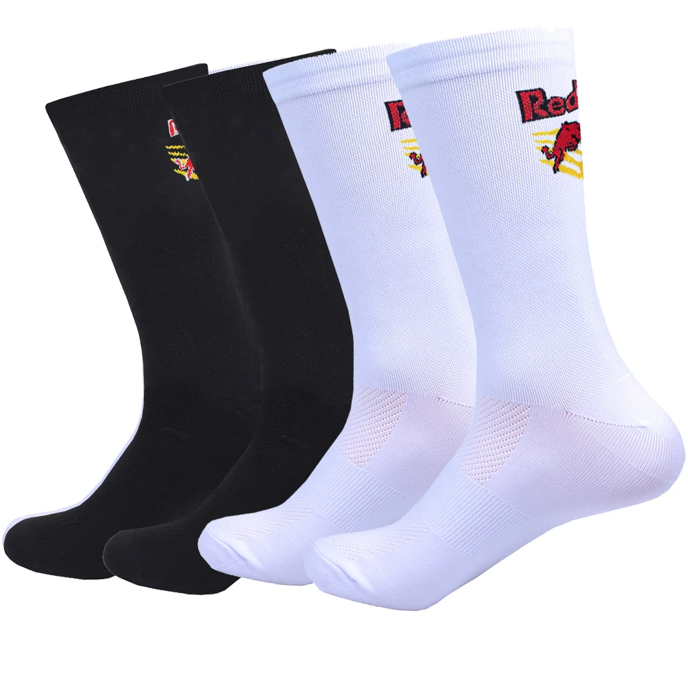 

White Black Cycling Socks UAE TEAM Lightweight Large Mesh Design MTB Bicycle Sock Unisex Adult Compression Non Slip Runing Socks