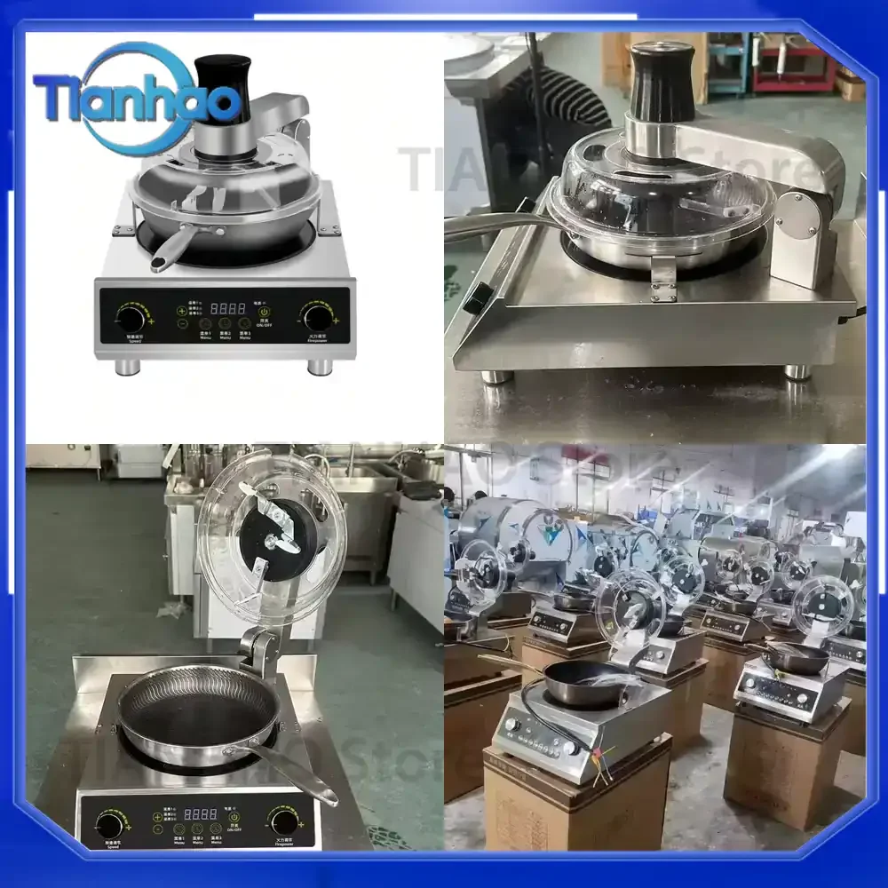 Commercial Top-Mounted Stirring Stainless Steel Fried Rice Machine 3500W with Timer Function and Multifunctional Light Wave