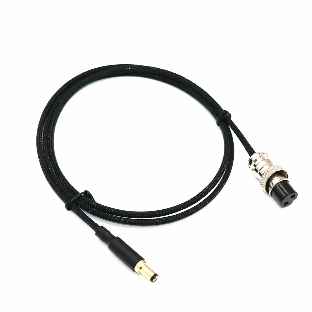 Silver Plated Wire GX16 2Pin to DC 3.5*1.5/5.5*2.1/5.5*2.5mm Gold plated Plug Linear Power Supply Air Output Cable