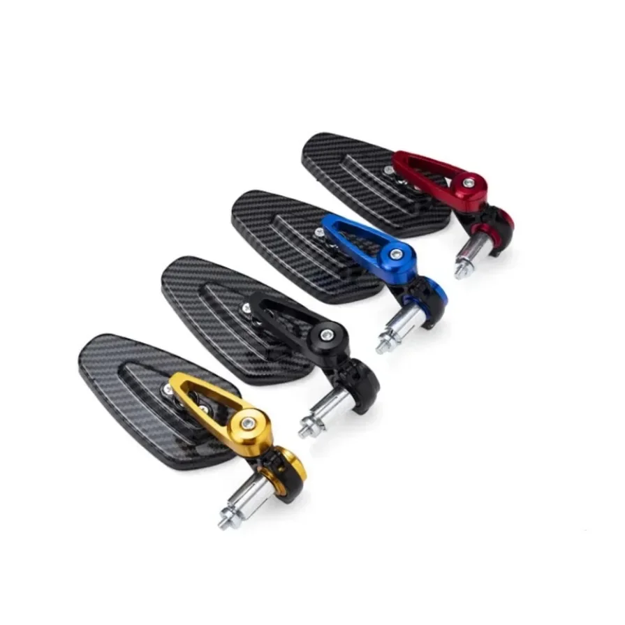 1SET Motorcycle Rearview Mirror Carbon Fiber Pattern Handlebar Mirror Modified Inverted Rear Mirror Motorbike Accessories