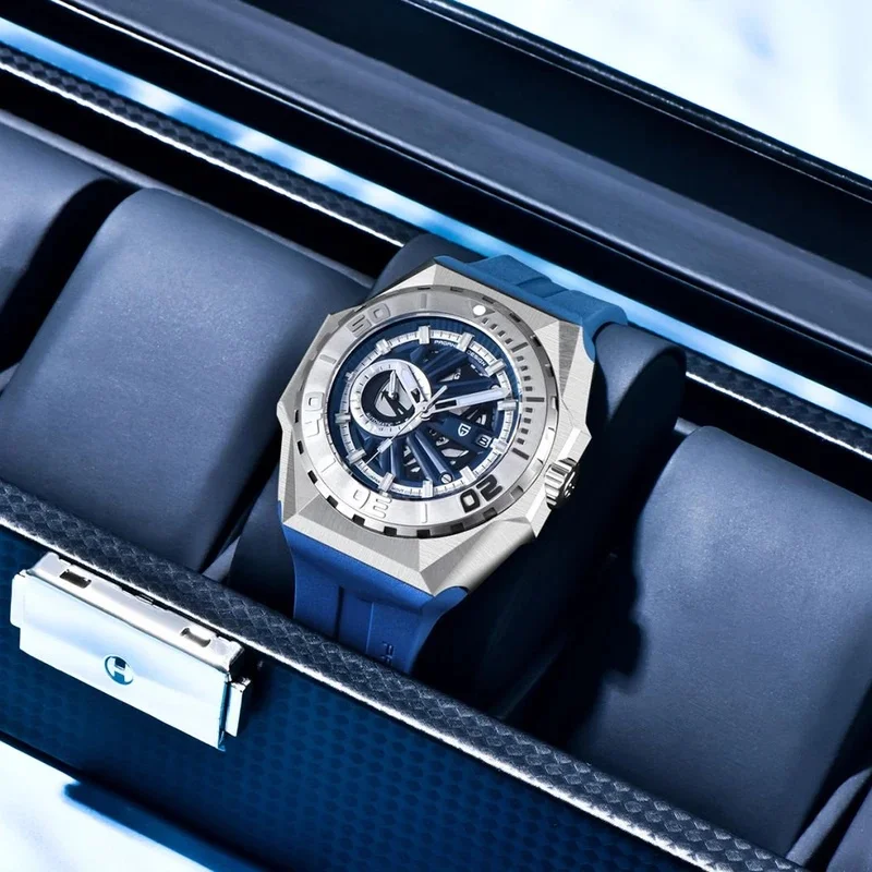 PAGANI DESIGN Luxury V2 Fashion Rubber Sports Watch Waterproof Mechanical Automatic Watch Sapphire Luminous Watches For Man