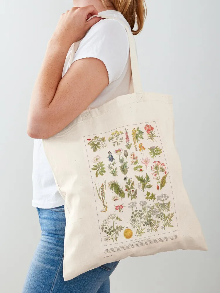 Adolphe Millot - Plantes vénéneuses - French vintage botanical illustration Tote Bag large size bags