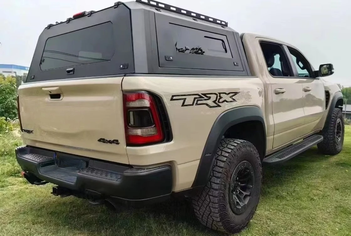 Custom-fit Roll Folding Locking Hard Aluminum Canopy Waterproof Anti-rusted Pickup Truck Exterior Accessory Dodge Ram Ranger