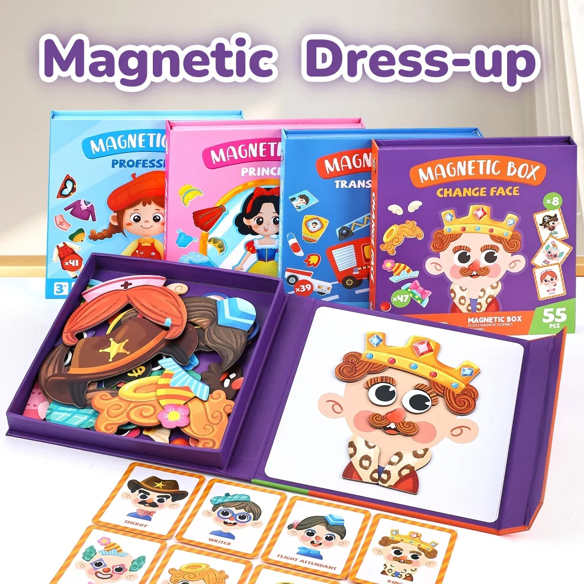 

Магнитные игрушки-пазлы, детские развивающие забавные игры, профессиональные транспортные сцены принцессы для переодевания персонажей