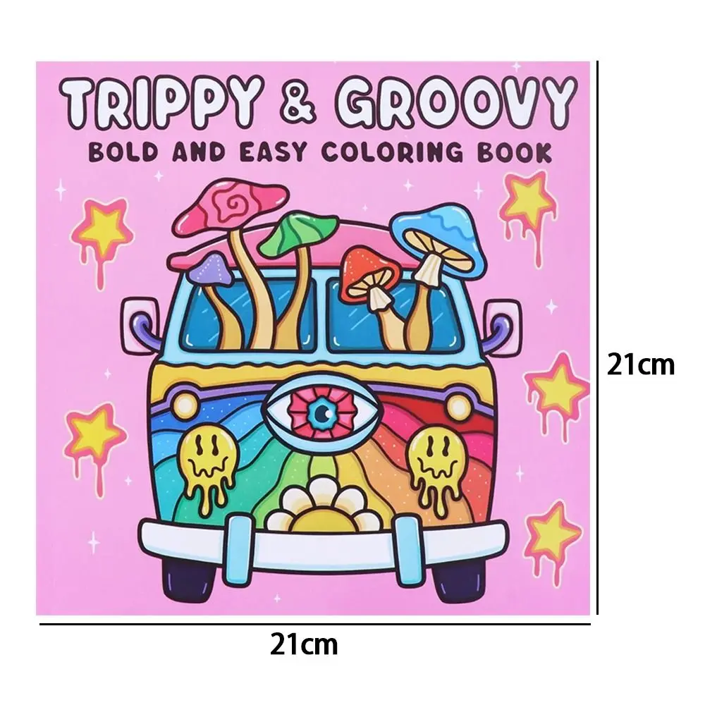 Livro de colorir trippy groovy de alta qualidade, criaturas assustadoras, pintura, presente, livro de pintura adorável para adultos e adolescentes