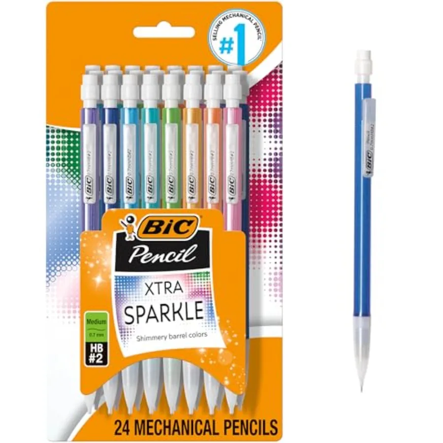 Xtra-Sparkle Number 2 Mechanical Pencils With Erasers, Medium Point 0.7mm,Pack, Mechanical Pencils for School Supplies