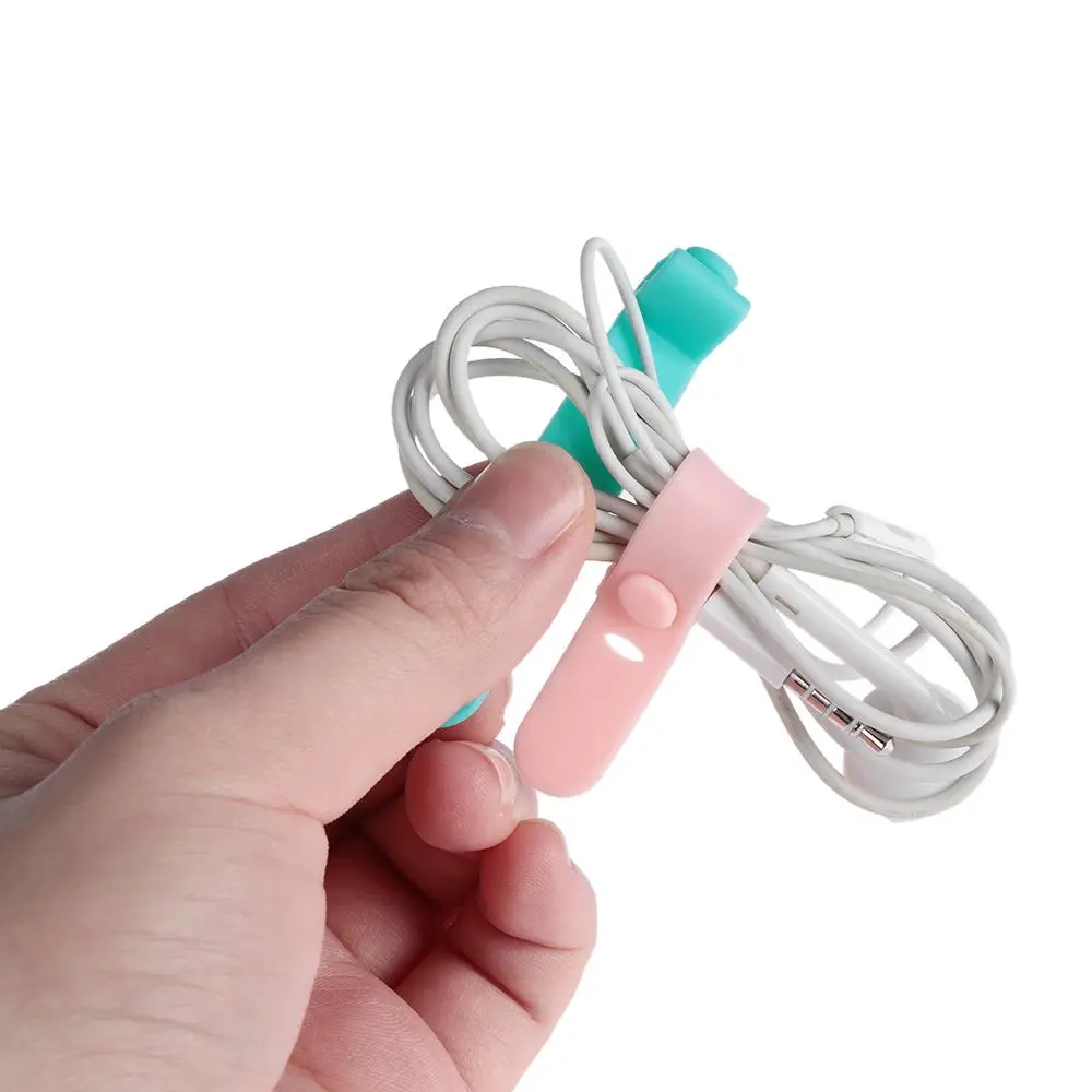 4/8PCS Straps Organizer Headphones Earphone Cable Ptotector USB Wire Tie Cord Clip Cable Winder