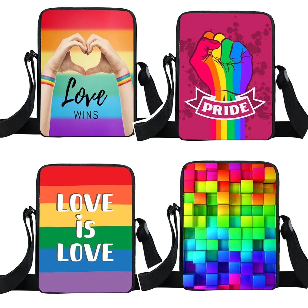 

Rainbow Lgbt Crossbody Bag Lesbians Gays Handbag Bisexuals Transgender Shoulder Bag for Travel Lgbtq Love Wins Satchel Book Bags