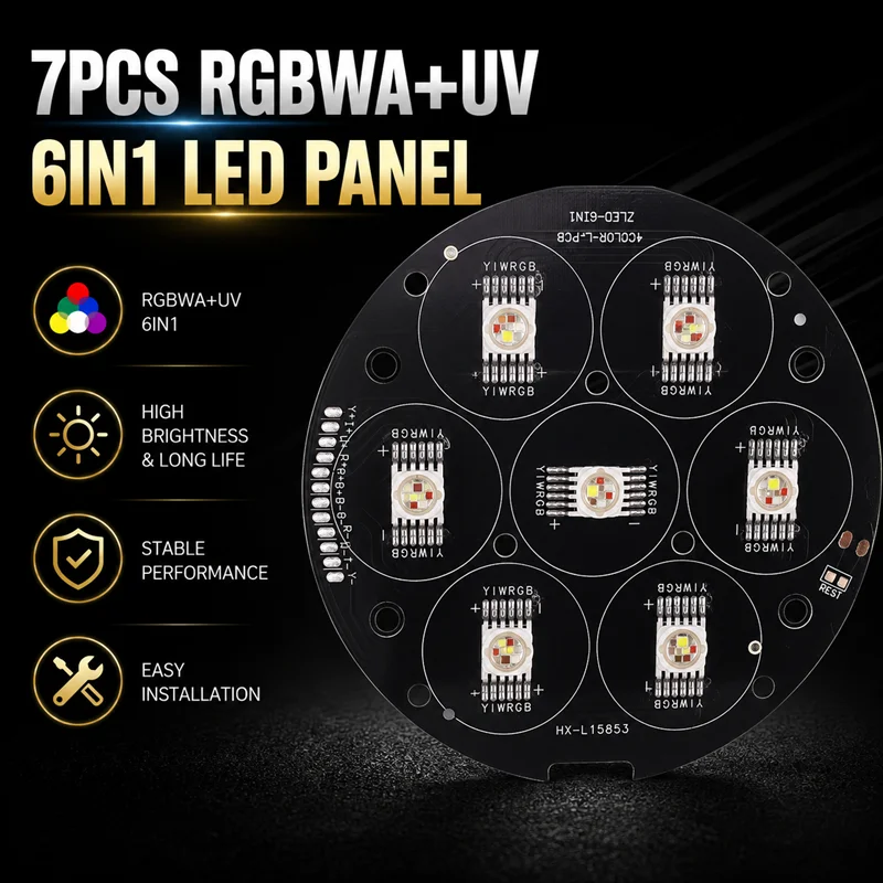 Repair Parts LED Panel 7x12W RGBWAUV 6in1 Moving Head Light LED Board Stage Light Accessories