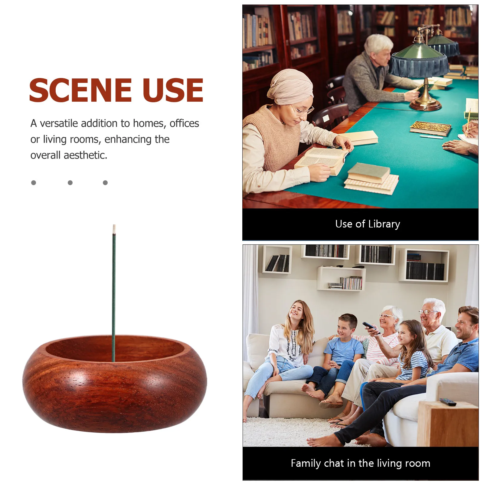 Wooden Incense Stick Holder Censer for Aromatherapy Desktop Decor Stable Flat Bottom Design for Bedroom Yoga Studio Sauna Room