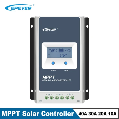 EPever MPPT 40A 30A 20A 10A Controlador de carga solar 12V 24V Regulador de paneles solares automáticos Cargador de batería solar Serie Tracer