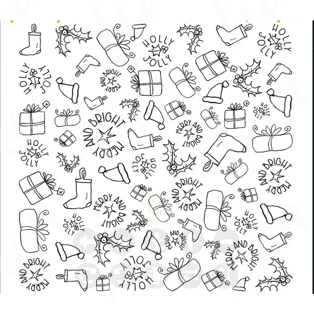 Christmas Background Wax Stamps for Journaling Clear Stamps Craft Supplies Scrapbooking Holiday Gift Paper Card DIY Handmade