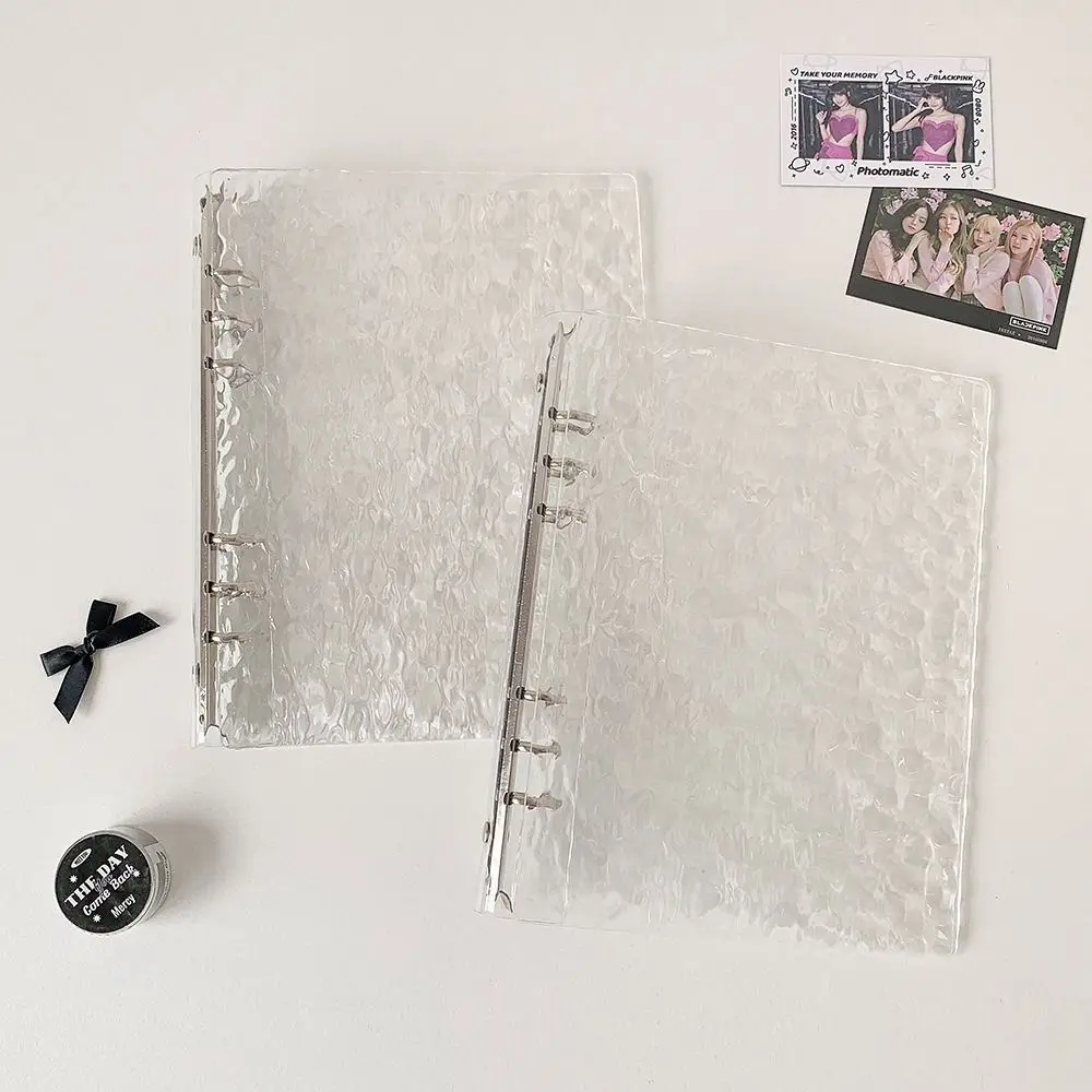 Simple A5/A8 Photocards Holder Loose Leaf Design Water Ripple Photo Album Transparent Storage Booklet