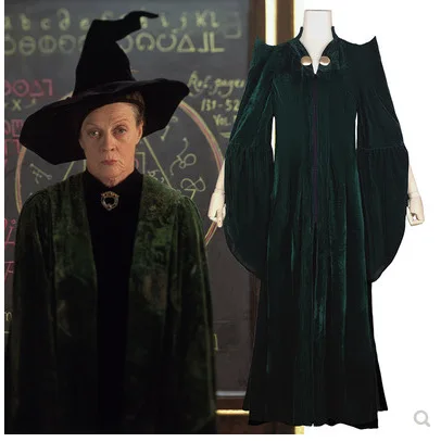 

Adult Costume, Professor Minerva McGonagall Cosplay, Hogwarts School Headmaster's Robe And Hat.