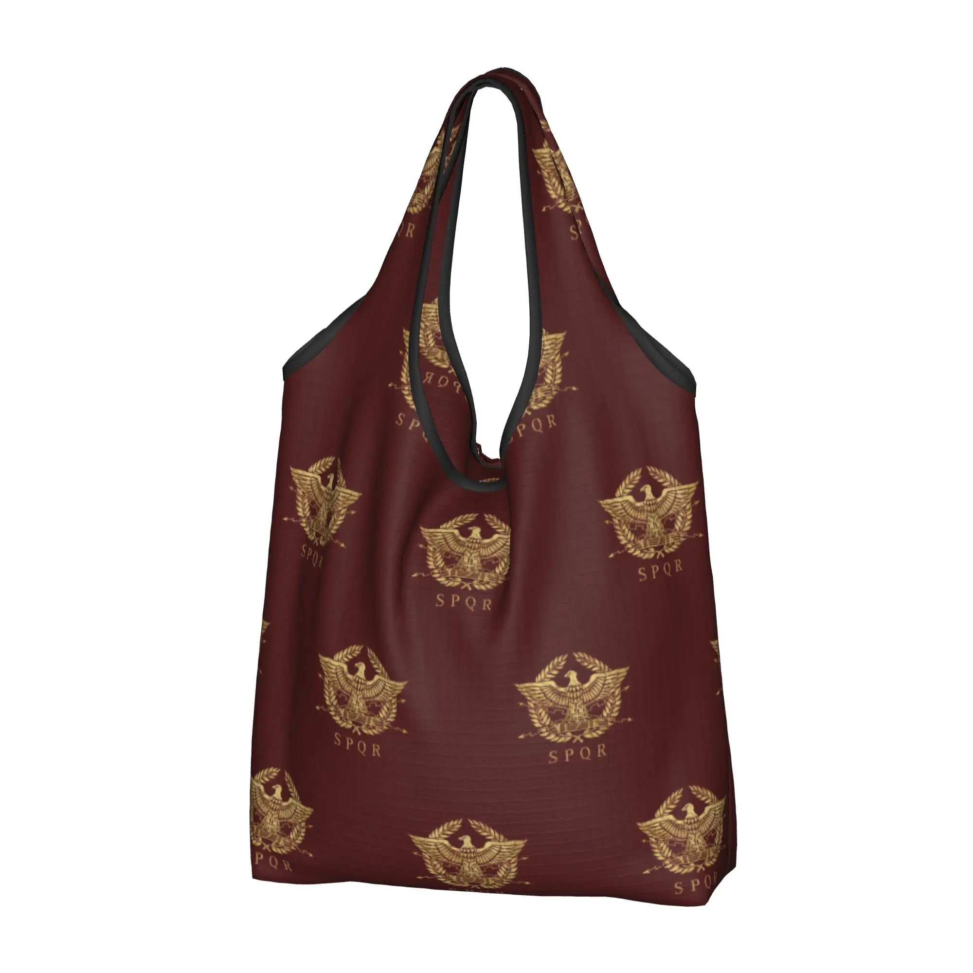 Kawaii Roman Empire Eagle Emblem Shopping Tote Bag Portable Italy Italian Pride Groceries Shoulder Shopper Bag