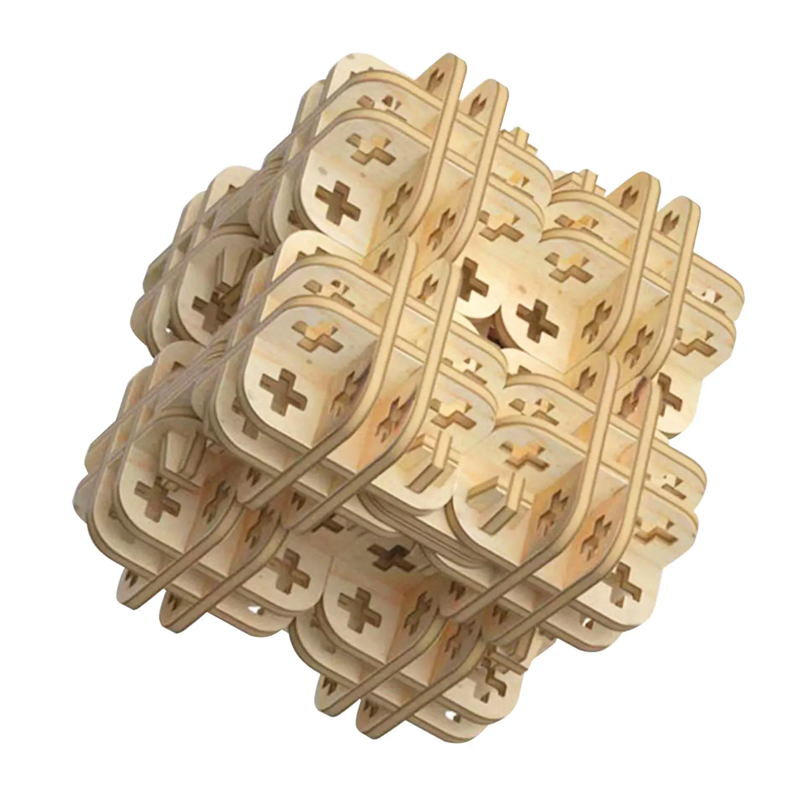 

3D Wooden Puzzle Magic Cube Model Kit DIY Handmade Construction Gifts for Christmas and Birthday