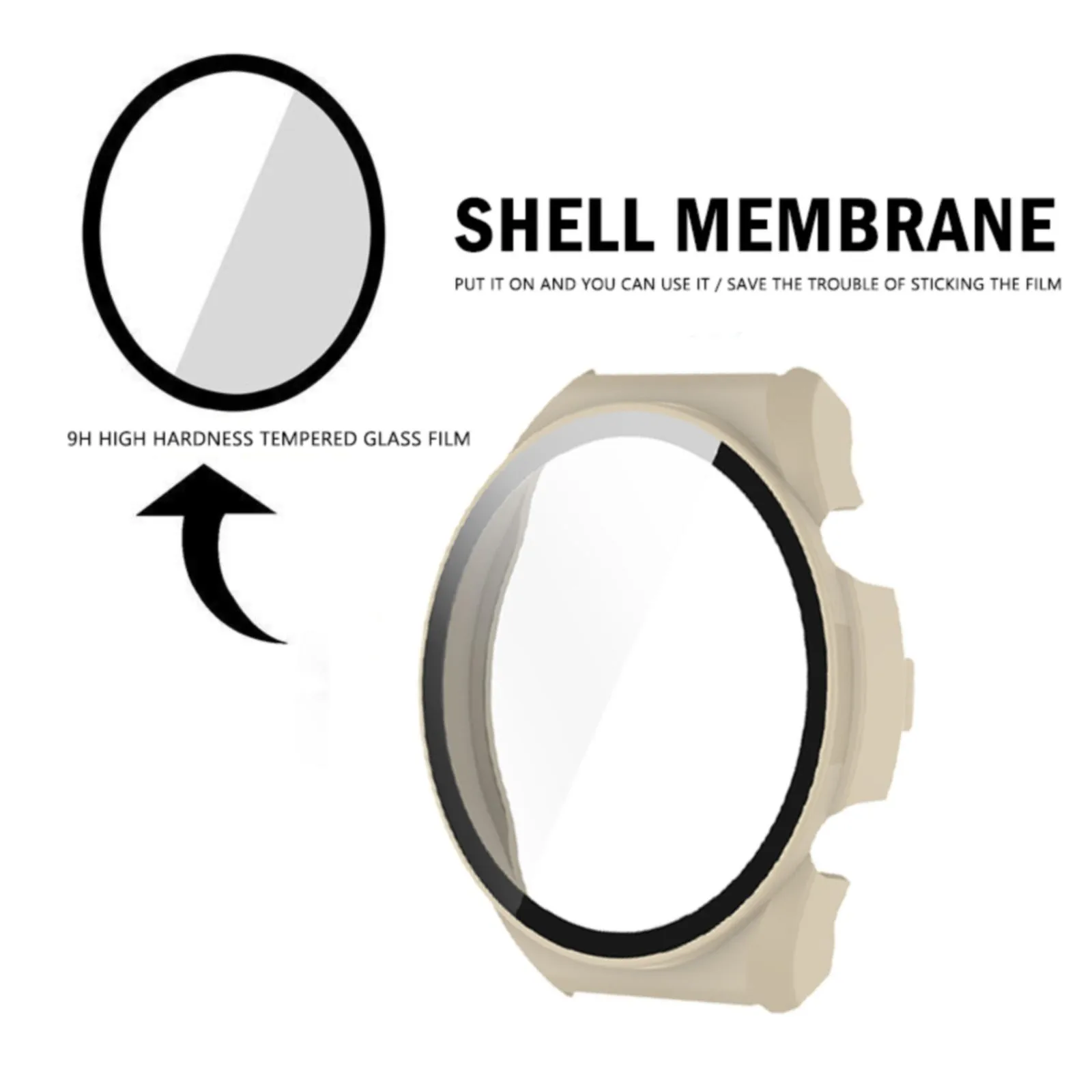 واقي شاشة لهاتف ذكي من نوع "هاتف" لهاتف ذكي من نوع "هاتف ذكي" ، جراب زجاجي 46 ساعة ، غشاء واقي كامل للساعة الذكية