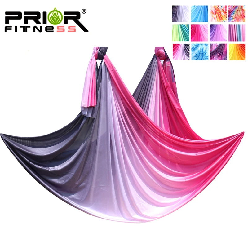 

8m Aerial Yoga Hammock Aerial silks Ombre Gradient Color Yoga Fitness Stretch Belt For GYM Indoor Yoga Studio