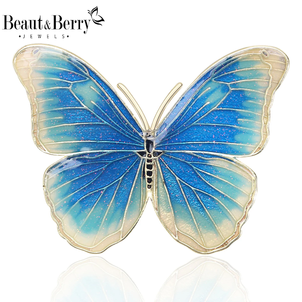 Beaut&Berry Classic Enamel Butterfly Brooches for Women Stylish Insect Pins Friends Party Gifts Jewellery Accessories
