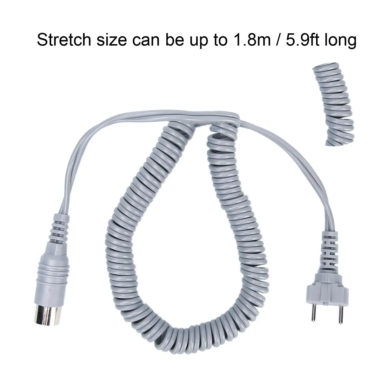 كابل طاقة قبضة كهربائية لملحقات آلة الأظافر باللون الرمادي