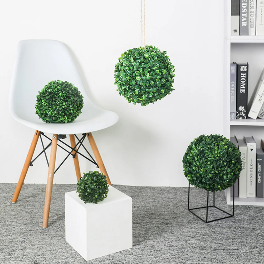 2Pcs 플라스틱 잔디 공 랙 프리미엄 꽃꽂이 프레임 웨딩 파티 정원 장식 인공 식물 토피어리 공