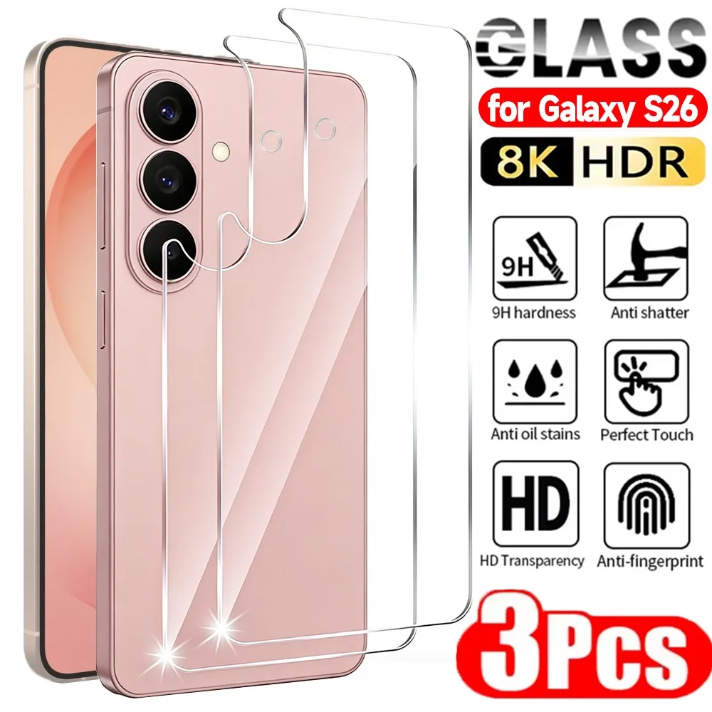 

1-3 шт. закаленное стекло 9H для Samsung Galaxy S26 S26Plus S26Ultra, защитная пленка от царапин, HD прозрачные защитные пленки для задней панели экрана