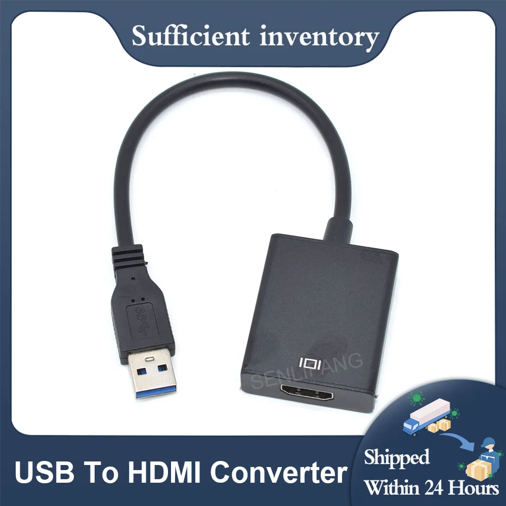 For Laptop PC Projector HDMI External Video Card USB 3.0 To HDMI-Compatible Converter 1080P 60Hz New Adapter Line