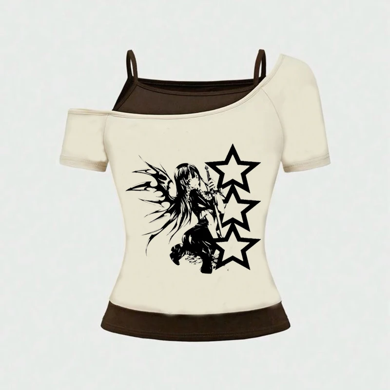 Y2K Retro Harajuku Emo Girl Aesthetic Fashion Lace Camisole Tops Gothic Grunge Punk Hip Hop Rock Streetwear Casual Sexy Crop Top