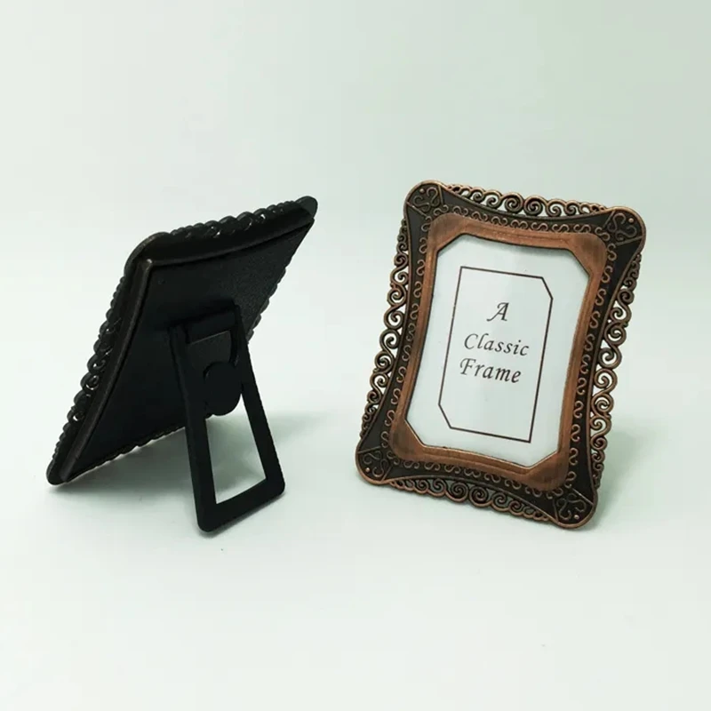 Metal Mini Small Photo Frames Vintage Picture Frames Heart Oval Shape Baby Photo Frame Home Living Room Desktop Decor Exquisite