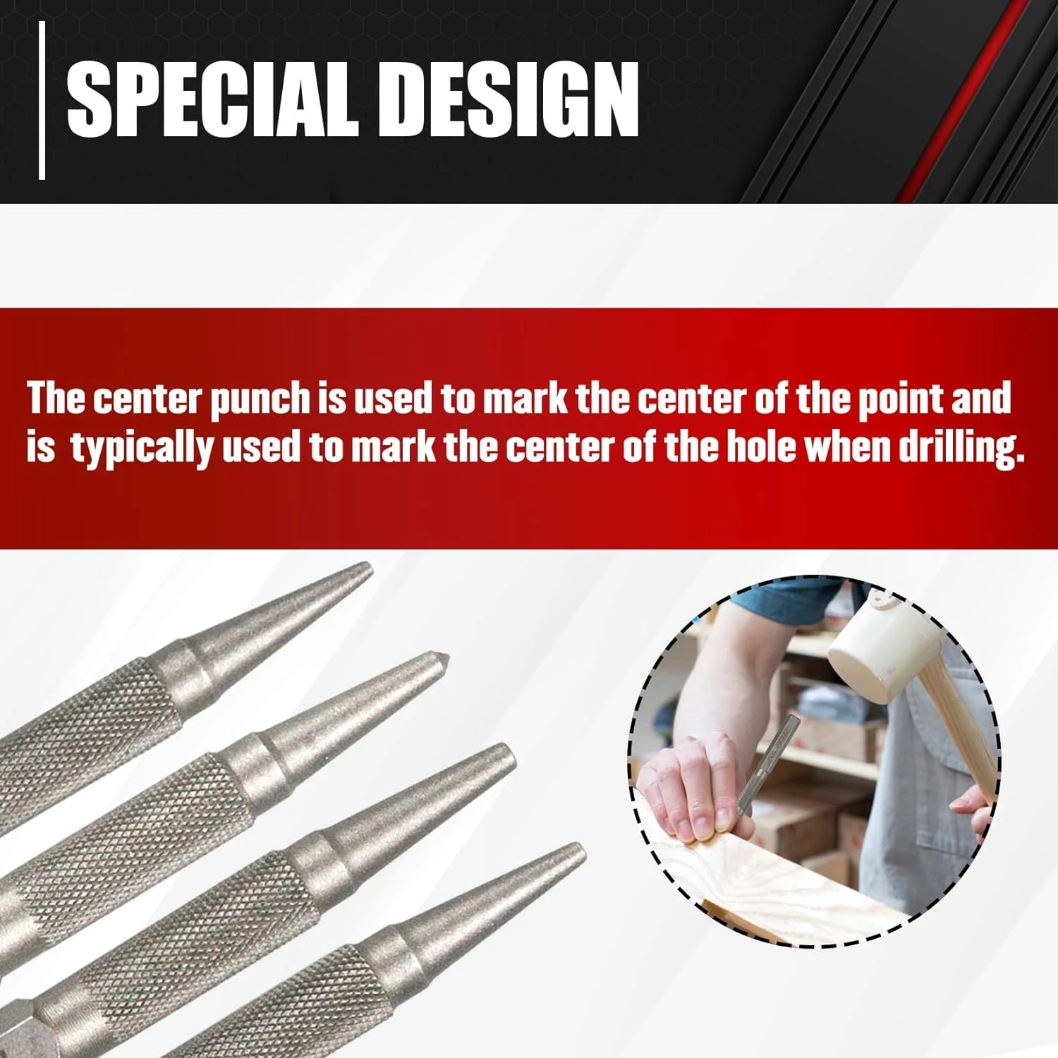 C&T's High-Quality, Detailed, and Reliable Precision Nail Setter and Center Punch Set - Essential Kit for Professional Woodworki