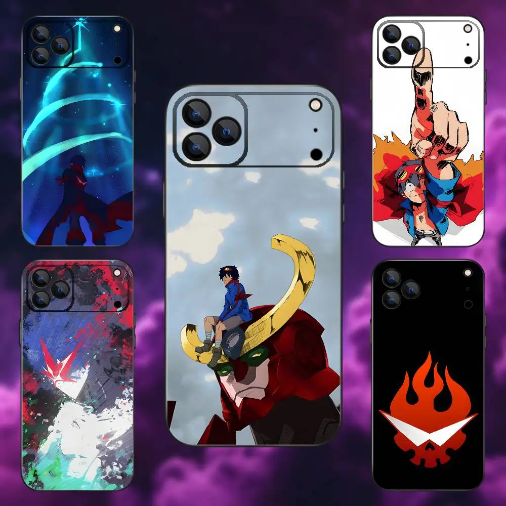 

cartoon G-Gurren L-Lagann Phone Case For iPhone 17,16,15,14,13,12,Pro,Max,Plus,E,SE4,Air,Mini Black Soft Box