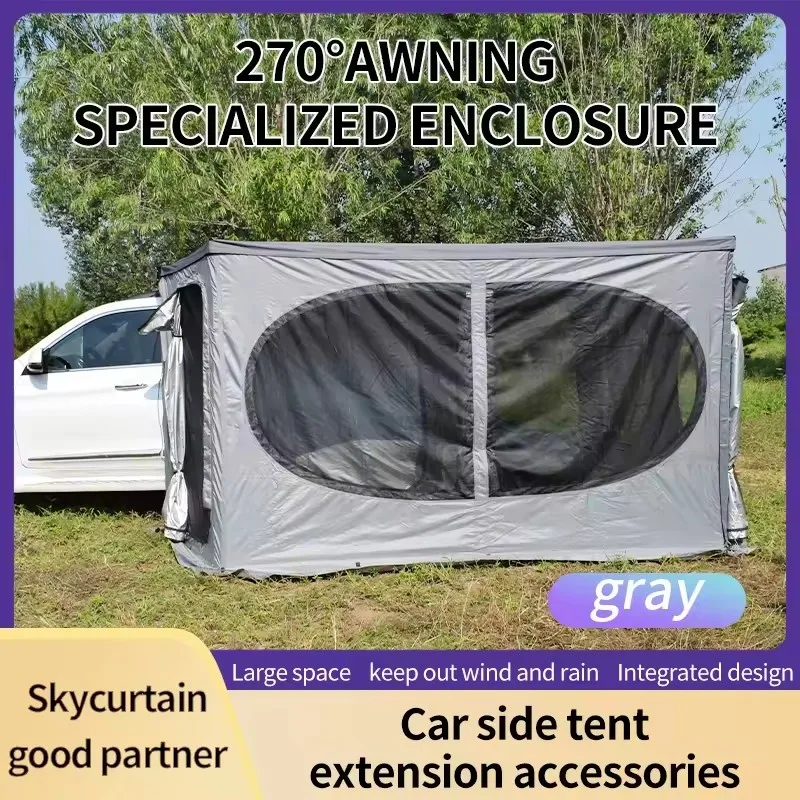 Retractable Annex Room Car Awning Tent Outdoor 4x4 Car Roof Side Free Standing 270 Degree Awning for Camper Camping