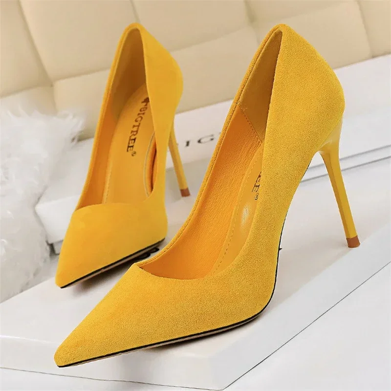 BIGTREE Autumn Pumps Fashion Fine Thin High Heel Pointed Party Stripper Women's Sexy Shoes