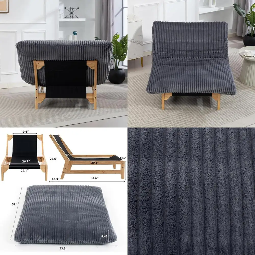 

Уютное большое кресло для чтения: кресло-мешок Cloud Bean Bag для взрослых — идеально подходит для гостиных и спален серого цвета