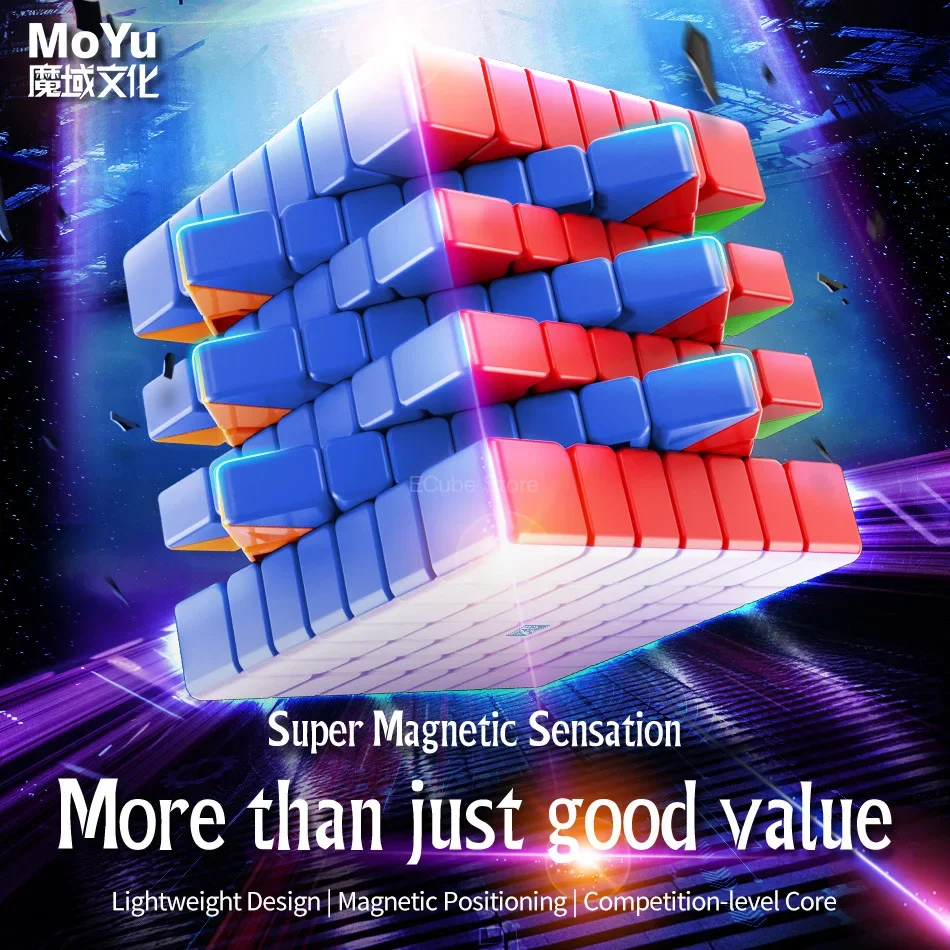 [ECube] MoYu MeiLong 7x7x7 V2 7x7x7 Magnetic Speed Cube Stickerless Professional Fidget Toys MoYu MeiLong 7 Cubo Magico