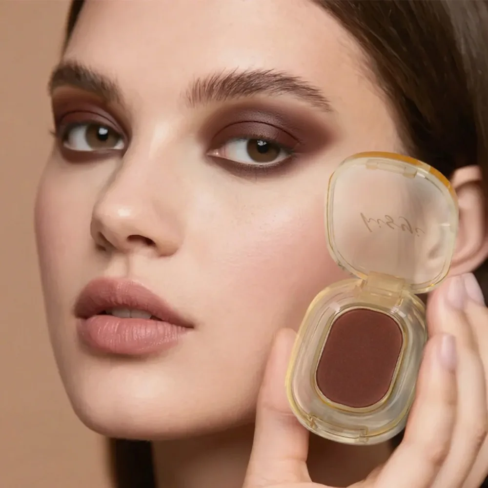 Langlebige, einzelne braune, rauchmatte Lidschattenpalette mit glänzender, heller Seidenoberfläche, tragbar und einfach anzubringen