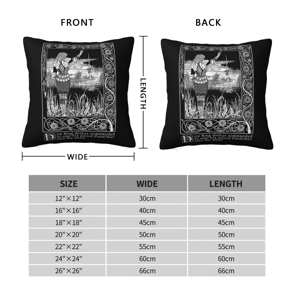 King Arthur Excalibur Legend Pillowcase Polyester Linen Velvet Pattern Zip Decorative Pillow Case Sofa Seater Cushion Cover