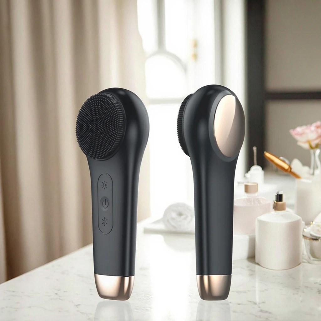 Vibrating Facial Massager Hot and Cold Silicone Hot Light Emitting Diode Pore Cleaner Exfoliator for Nose Facial Cleansing