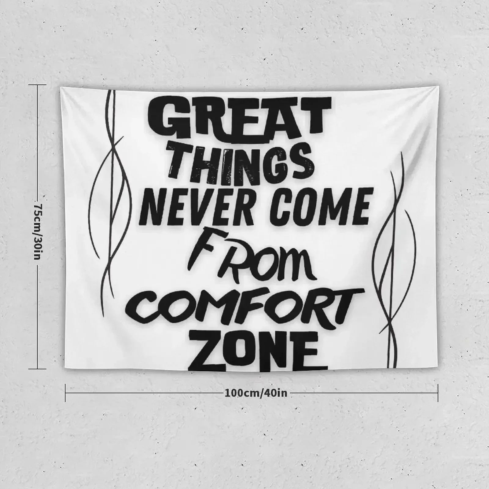 Great things never come from comfort zone motivational quote Tapestry Room Decor For Girls Decorative Wall Murals Tapestry