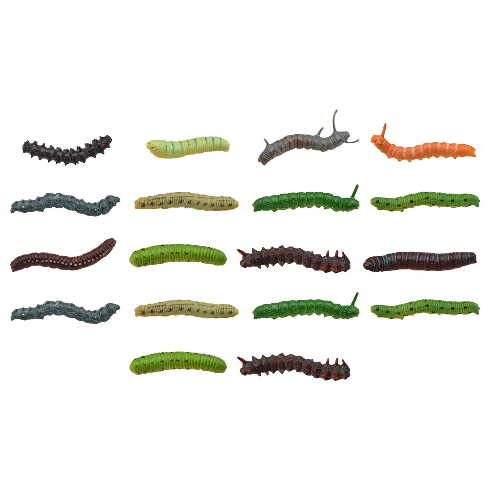 22 Pcs Toy Artificial Caterpillar Fake Caterpillars Toys Crawl Playthings Simulation Trick Accessories Child