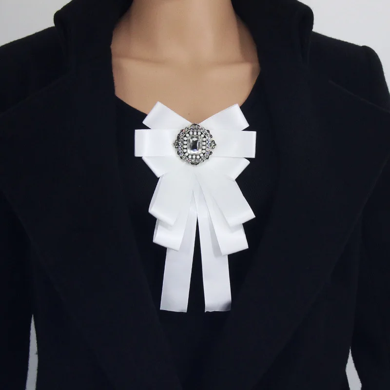 

New Bow Knot Inlaid with Pearl Rhinestone High-end Fashion Dress Shirt Shirt Professional Versatile Corsage Brooch Accessories