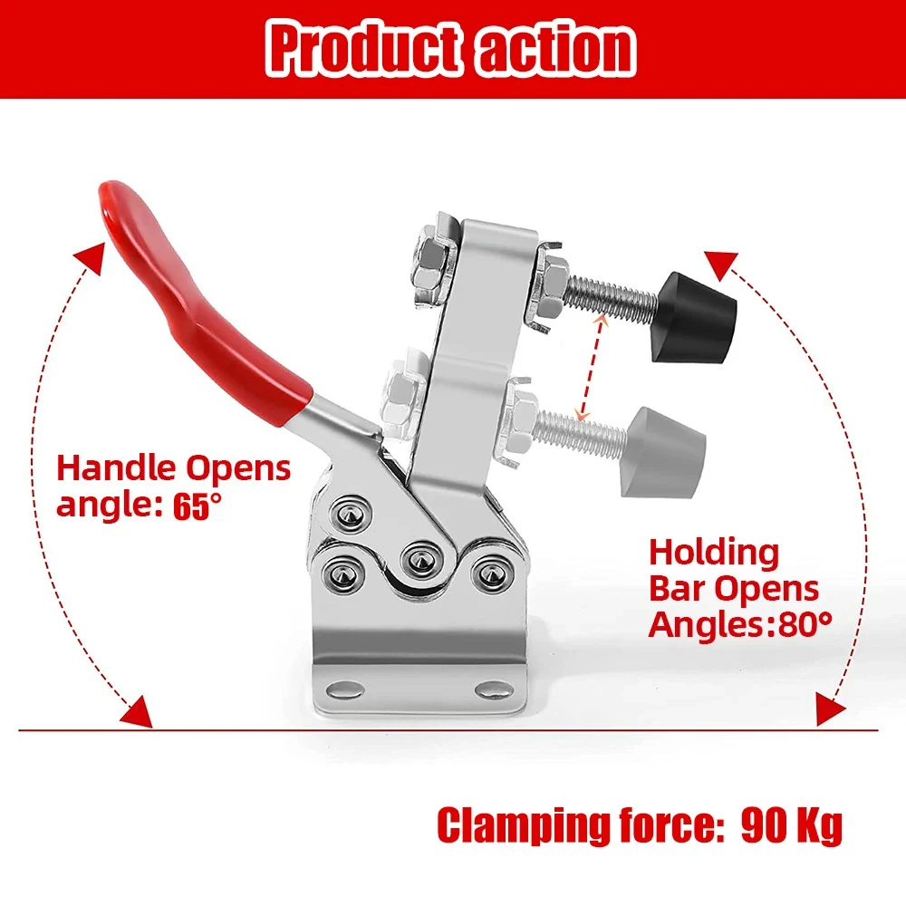 GH-201B Toggle Clamps Woodworking Heavy Duty Quick-Release Clamp Latch Push Pull Foot Workbench Clamping Clamps For Carpentry