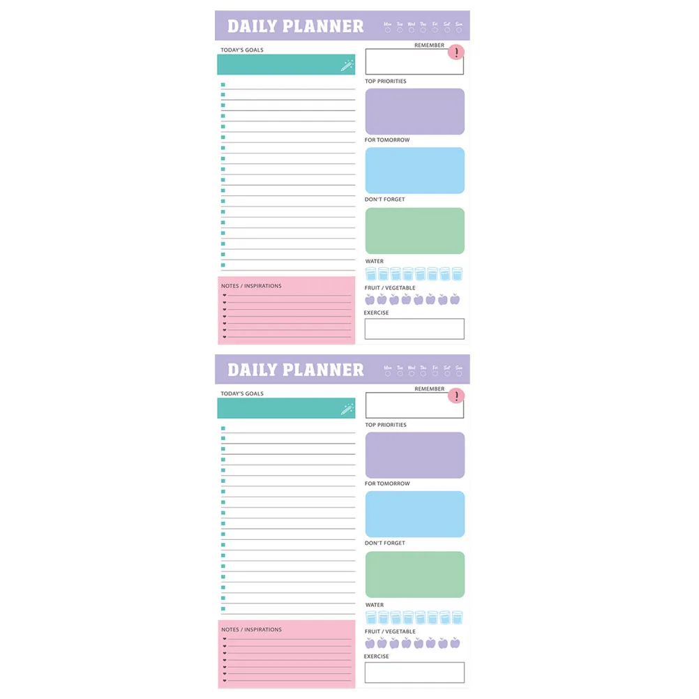 

2 Books Convenient Multi-Function Note Tearable Planner Writing Pad Thick Paper Office Household Portable Memo Pad For Students