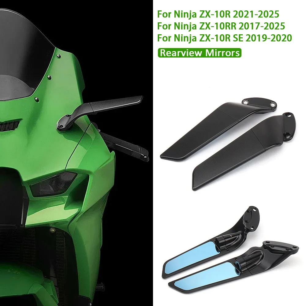 For Kawasaki Ninja 1000 ZX10R ZX-10R SE ZX-10RR Motorcycle Aluminium Adjustable Rotate Sports Winglets Wing Stealth Mirrors