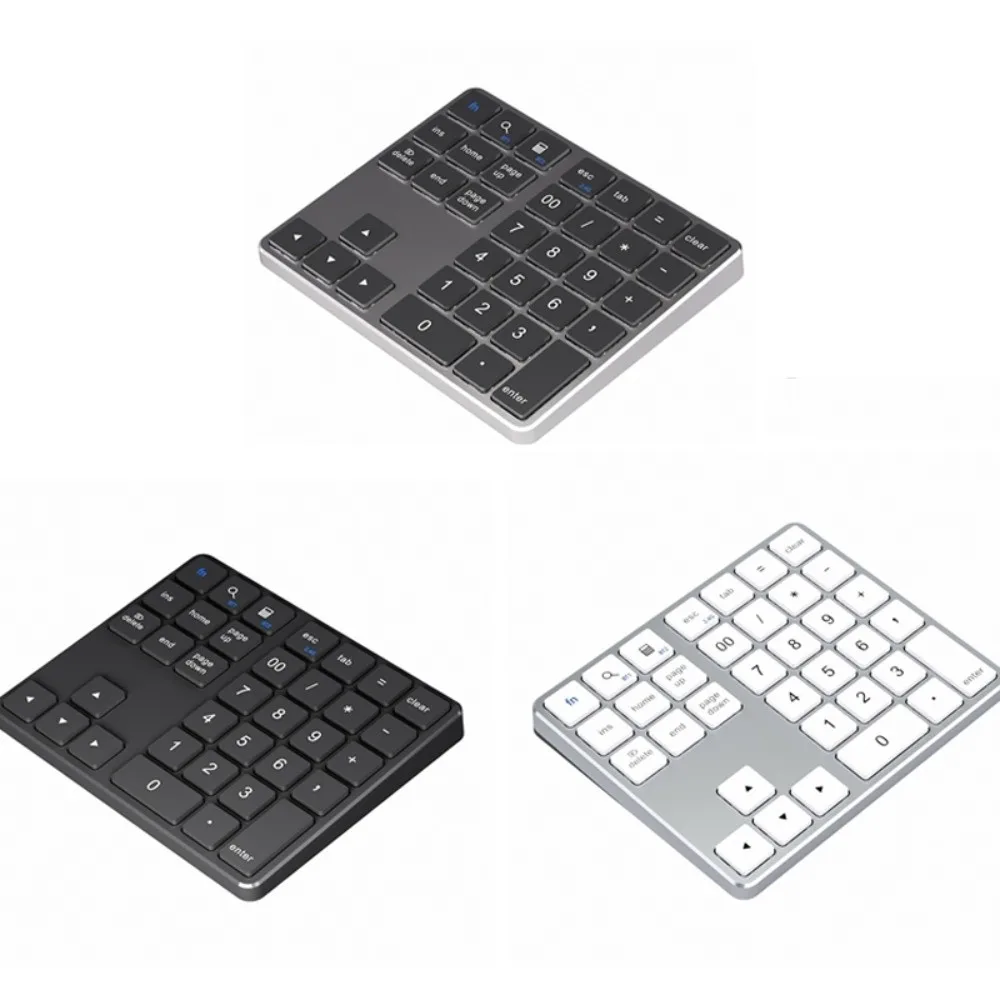 Mini 2.4G and Bluetooth Wireless Keyboard 35 Keys Rechargeable Mini Digital Keypad Mute Ergonomic Wireless Numeric Keypad Office