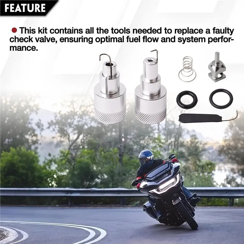 For Harley Davidson EFI Fuel System Check Valve Repair Tools Kit MC400 MC300 2001-2025 Fuel Line Disconnect,Rebuild Tool-A97E