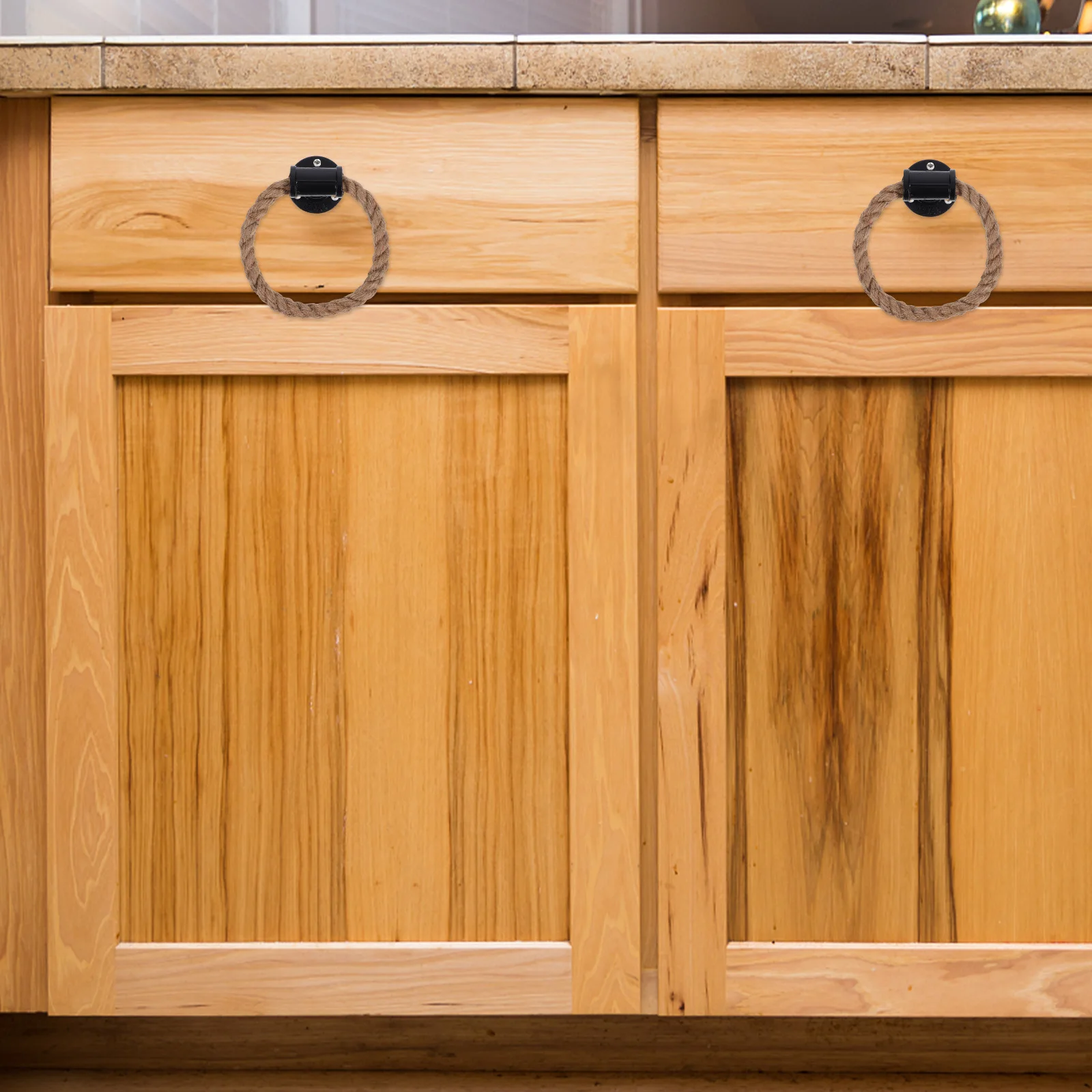 

Rustic Vintage Door Rope Pull Handle Black Iron Ring for Kitchen Cabinets Closet Drawers Dresser Furniture Rustic Pulls Handle