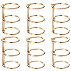 6 Pcs Folder Ring Three-Hole Binder Rings Book Clip Portable Circles Binding Notebook Professional Alloy Golden Loose-Leaf