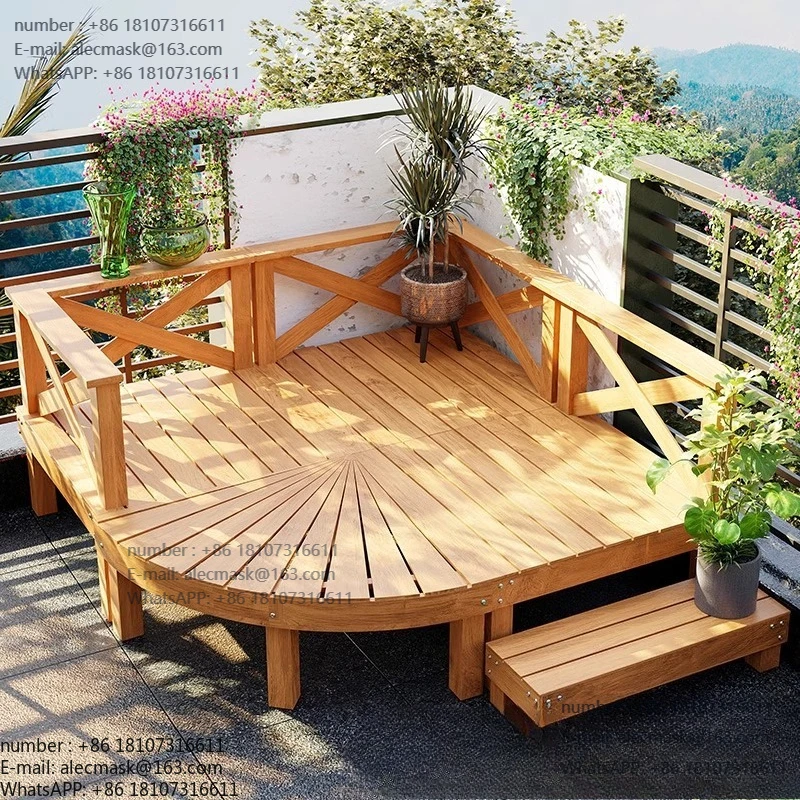 

Уличная терраса во дворе. Деревянная платформа-татами. Платформа для двора. Поднятая и уложенная на пол платформа.