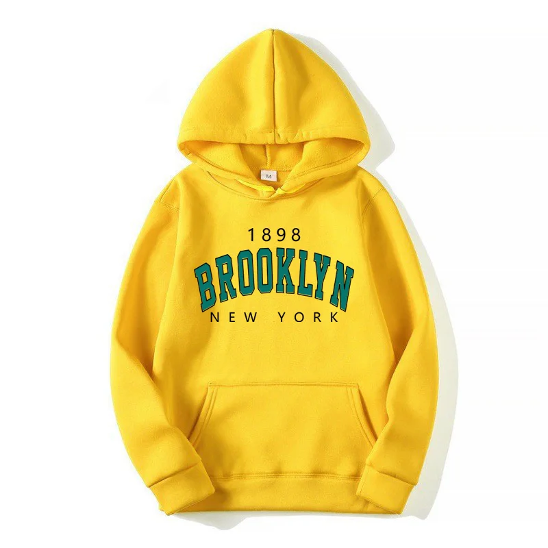 1898 Brooklyn New York Printed Women Hoodies Fashion Fleece Hoody Creativity Pullover Clothing Street Loose Sweatshirts Women\'S